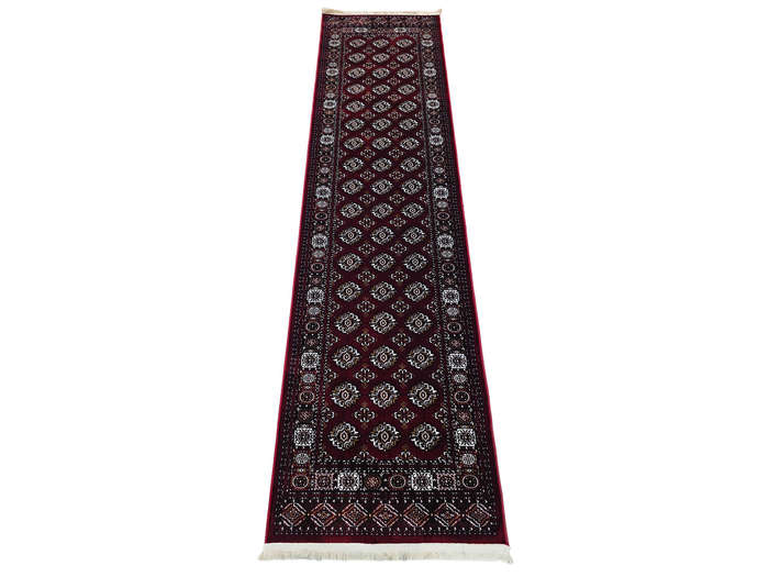 Beautiful Red Bukhara Design Machine Made Runner 300 x 80 CM