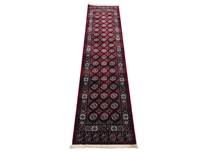 Beautiful Red Bukhara Design Machine Made Runner 300 x 80 CM