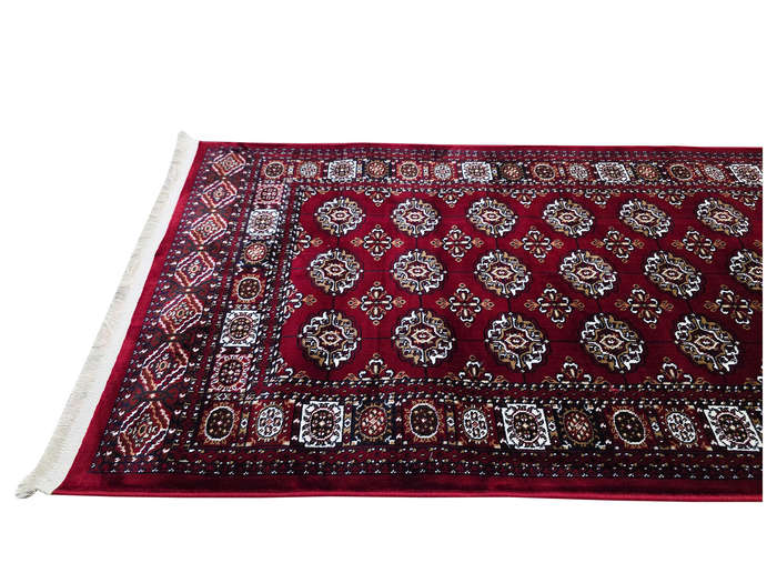 Beautiful Red Bukhara Design Machine Made Runner 300 x 80 CM