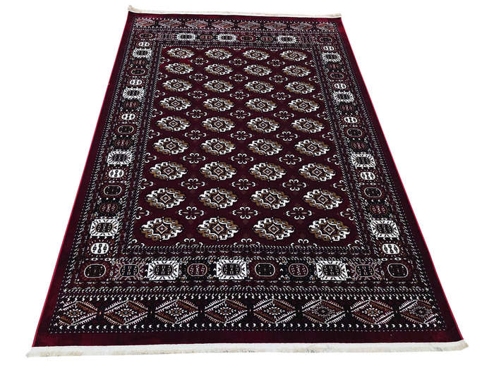 Red Bukhara Design Machine Made Carpet 290 x 200 CM