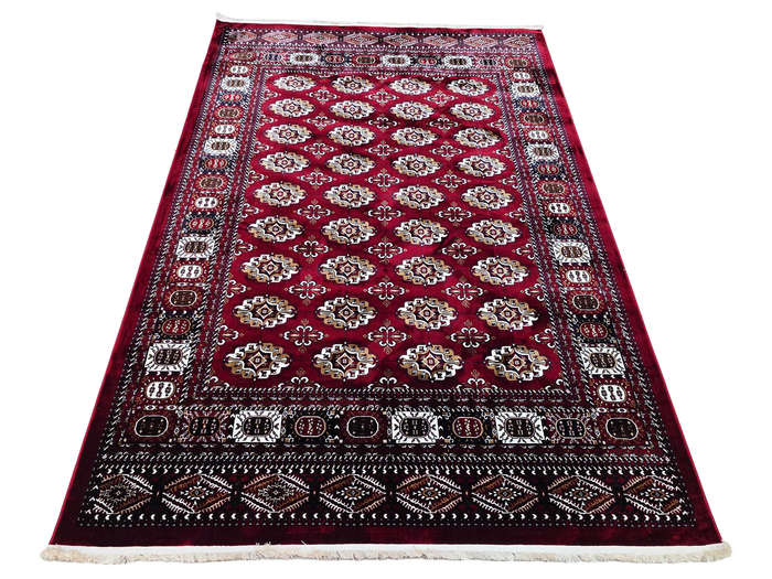 Red Bukhara Design Machine Made Carpet 290 x 200 CM