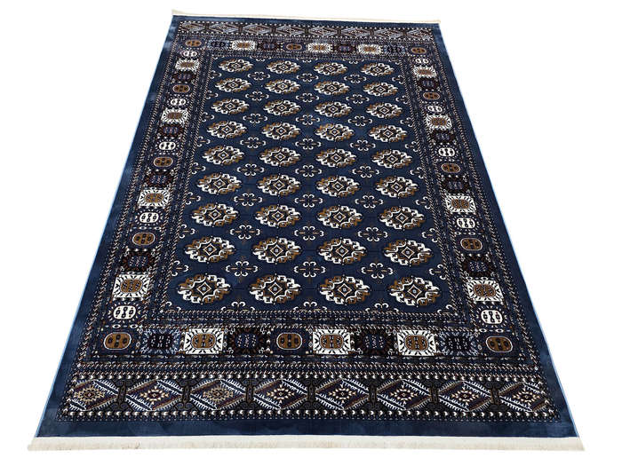 Blue Bukhara Design Machine Made Carpet 290 x 200 CM