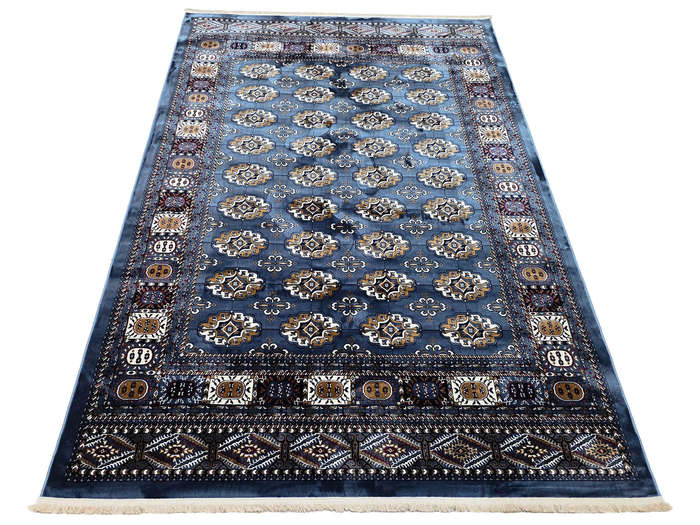 Blue Bukhara Design Machine Made Carpet 290 x 200 CM