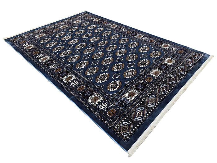 Blue Bukhara Design Machine Made Carpet 290 x 200 CM