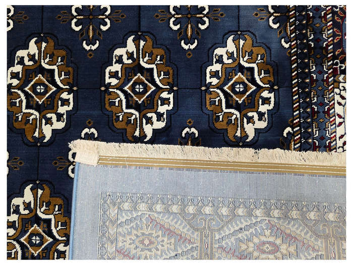 Blue Bukhara Design Machine Made Carpet 290 x 200 CM