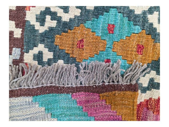 Beautiful Handwoven woolen Choubi Kilim Rug 289 x 79cm