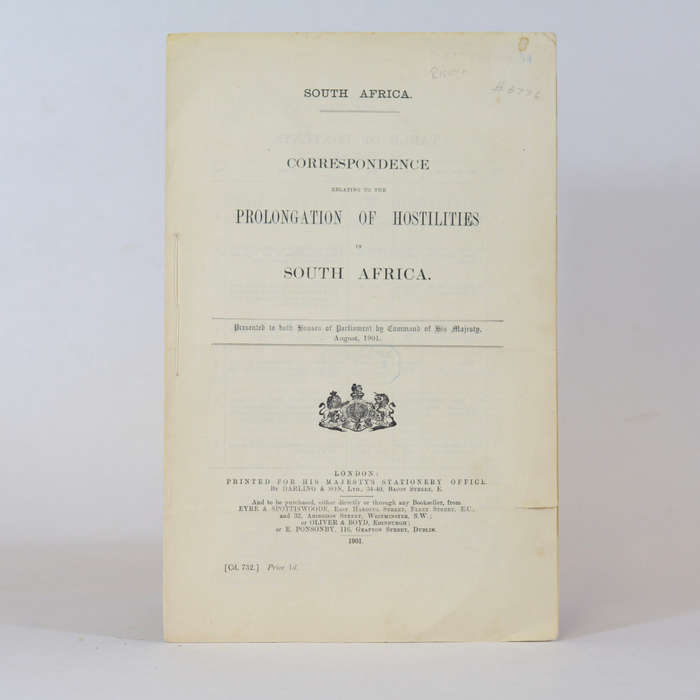 Correspondence Relating to the Prolongation of Hostilities in South Africa - McCullum H.E., Chamb...