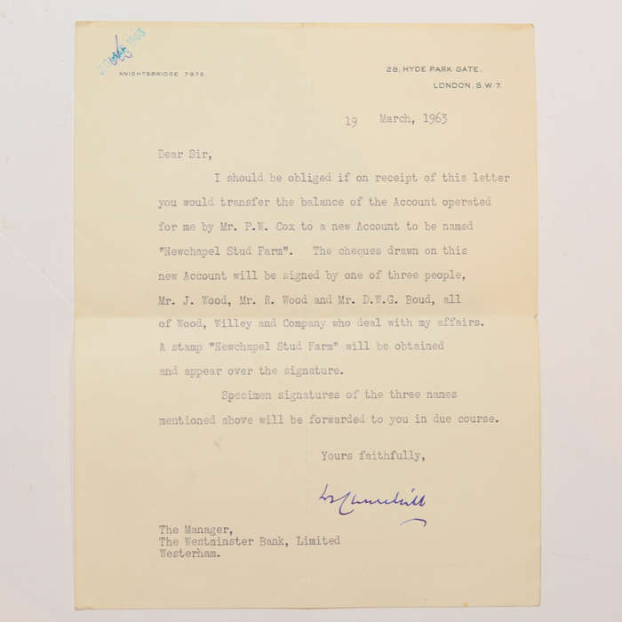 A Typed Letter Signed by Winston Churchill - Churchill, Winston