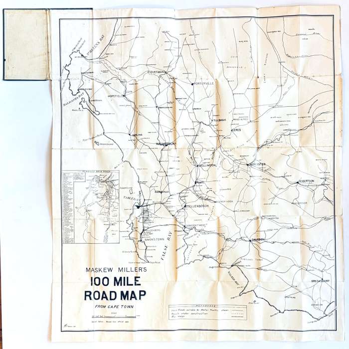 Maskew Miller's 100 Mile Road Map from Cape Town -