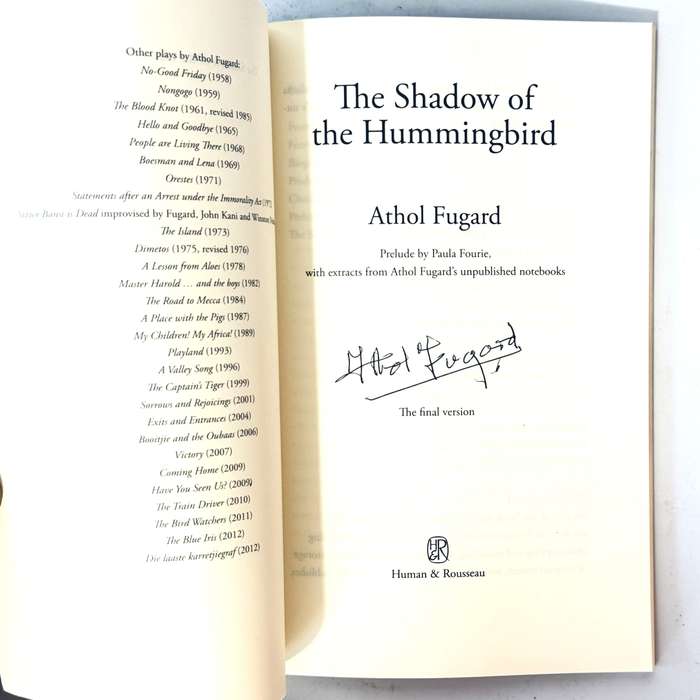 Shadow of the Hummingbird (Signed) - Fugard, Athol