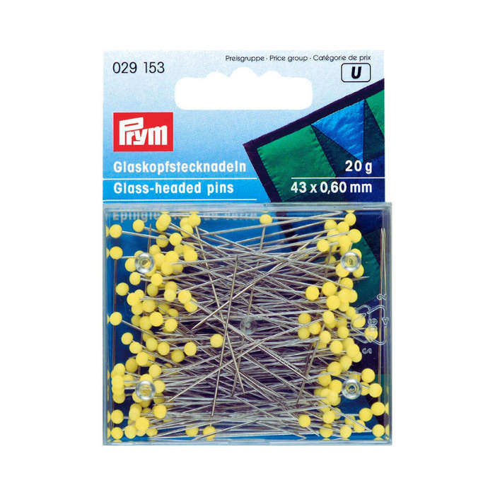 Prym Yellow glass headed pins