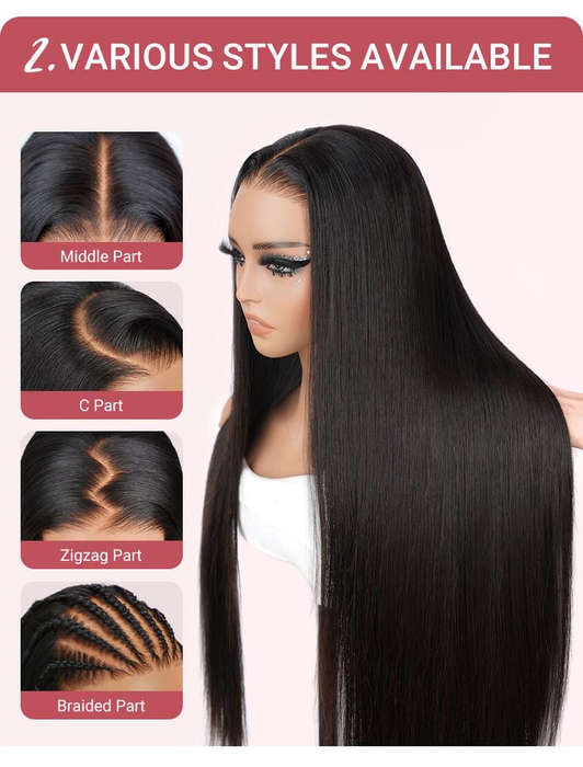 30" Pre-Bleached knots Double Drawn Straight Wig (Glueless)