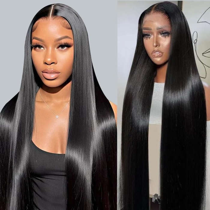 30" Pre-Bleached knots Double Drawn Straight Wig (Glueless)
