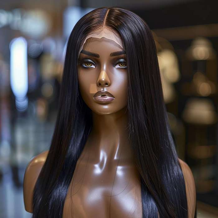 30" Pre-Bleached knots Double Drawn Straight Wig (Glueless)