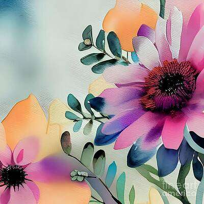 Gerbera Ombre Watercolour [d]
