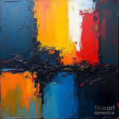 Sunburst Yellow Abstract Impasto [d]