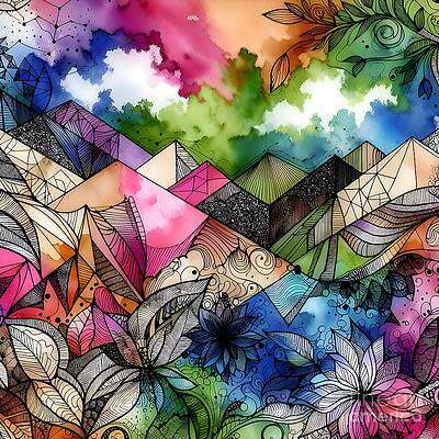 Vivid Geometric Mountains [d]