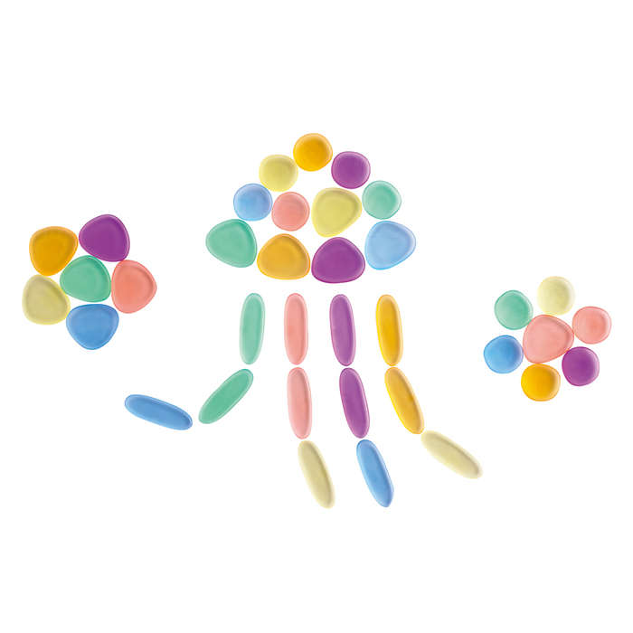 EDX Junior Rainbow Pebbles - Translucent 36pcs Jar- Clearance Stock