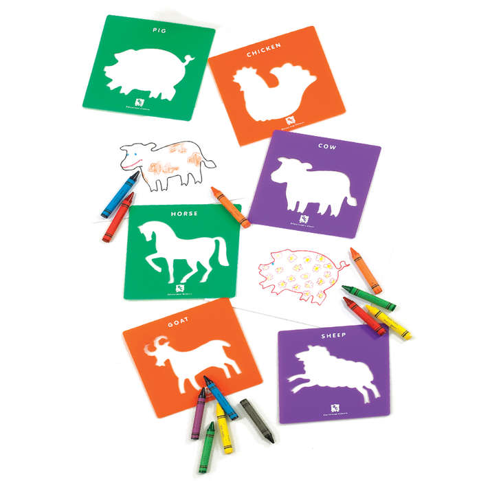 Pastels Rubs and Stencil - Animal- Clearance Stock