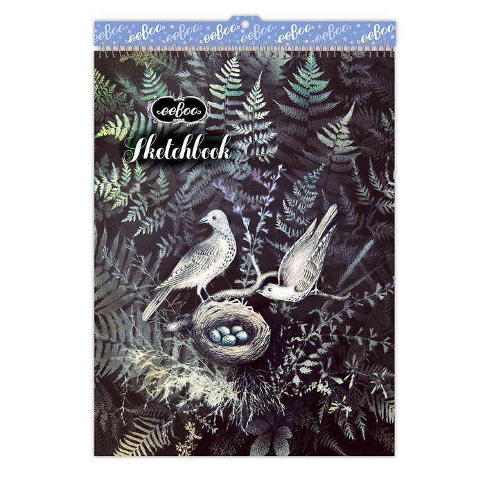 eeBoo Doves In Ferns Sketchbook- Clearance Stock