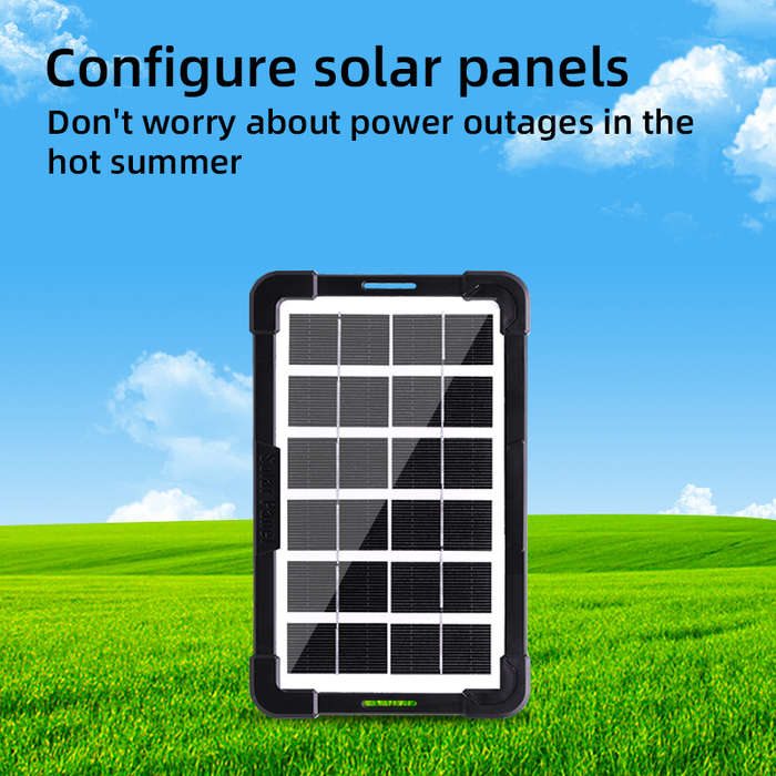 9 Inch Solar Fan with Lithium Battery AC/DC Lamp