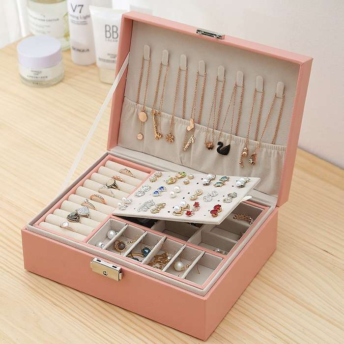 Jewelry Storage Box Ladies Makeup Ring Stud Earrings Box Gift Box Customized