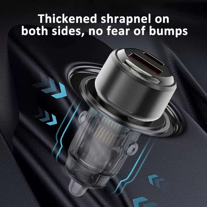 60W USB C Car Charger Adapter QC 3.0 PD Dual Port 30W Fast Charging OVP & SCP Protected Car Mobile P