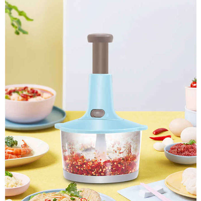 Manual Meat Grinder Vegetable Cutter Kitchen Whisk Food Processor Blade Slicer Garlic Onion Chopper