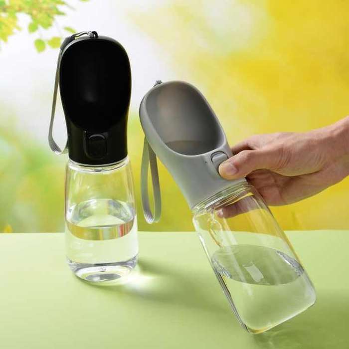 Portable Plastic Pet Dispenser Travel Dog Water Bottle and Puppy Food Bowl for Outdoor Walking Style