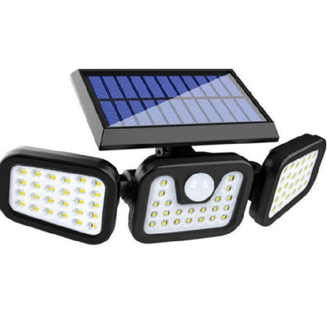 Split Solar Wall Lamp 3 Head Solar Wall Light Outdoor Security Lamp