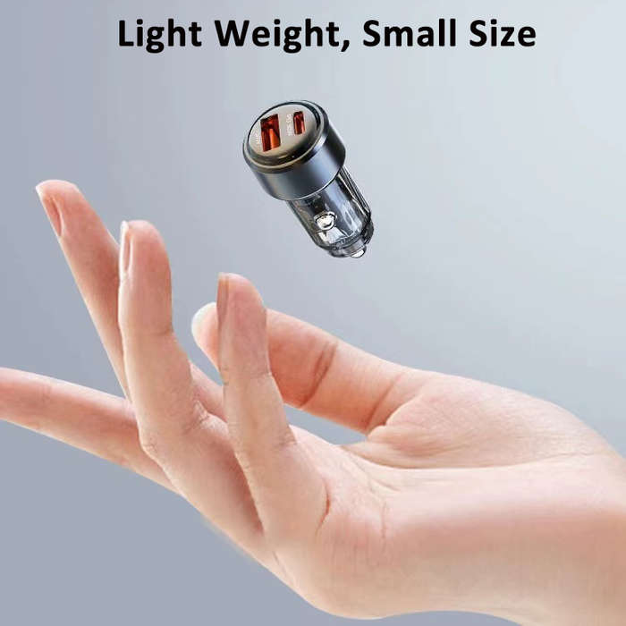60W USB C Car Charger Adapter QC 3.0 PD Dual Port 30W Fast Charging OVP & SCP Protected Car Mobile P