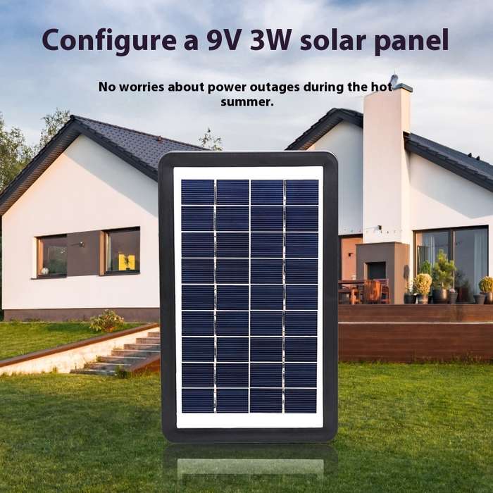 12-Inch Solar Rechargeable Fan Long Battery Life Lithium Battery AC/DC Light Oscillating