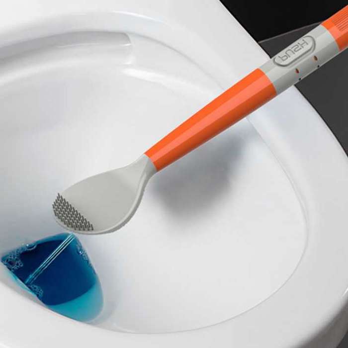Silicone Toilet Bowl Brush Refillable Handle Dispenser Bathroom Scrubber Wall Mount TPR Toilet Brush