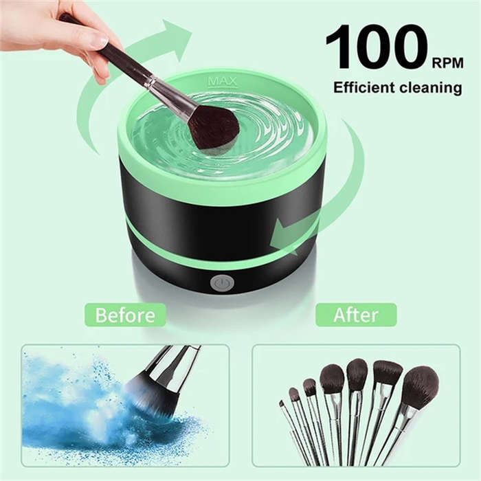 Portable Removable Makeup Brush Cleaner Machine Silicone Electric Cosmetic Brush Clean Dryer Tool Au