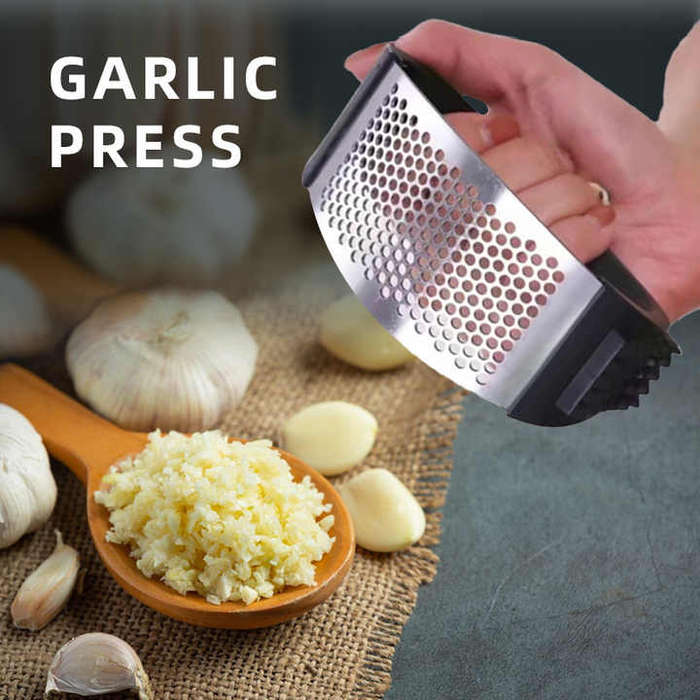 Manual Garlic Crusher Chopper Stainless Steel Garlic Press With Plastic Handle Kitchen Gadgets