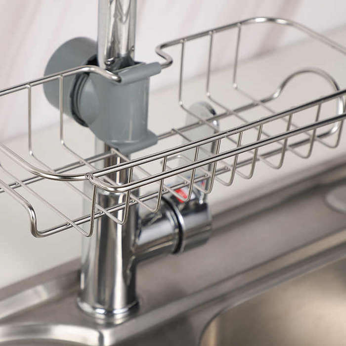 Stainless Steel Sponge Storage Bathroom Faucet Storage Rack Kitchen Faucet Storage Rack