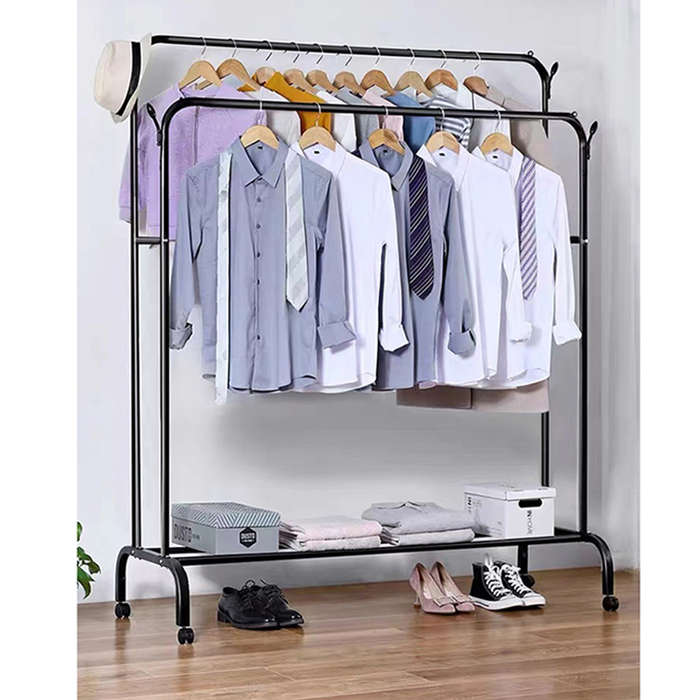 Double Pole Clothing Storage Rack
