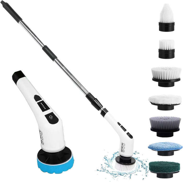 Spin Scrubber Detachable Kitchen Cleaning Tool Cordless 7-In-1 Home Multifunction Bathroom Cleaning