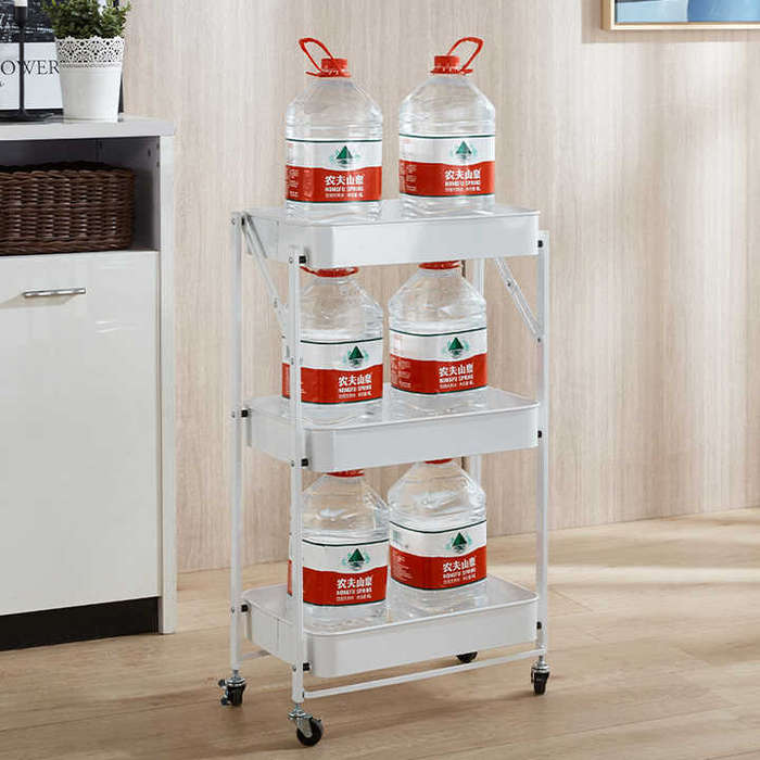 3 TIER FOLDABLE TROLLEY WITH WHEELS