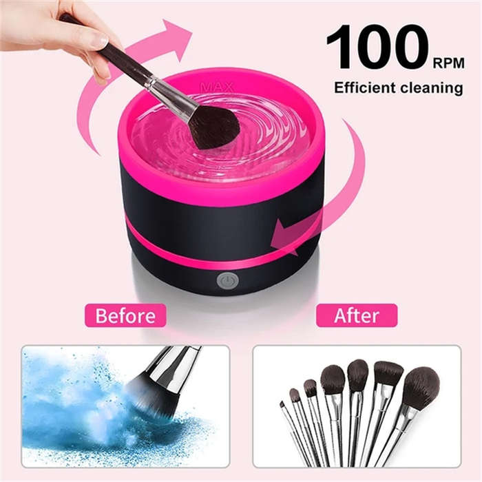 Portable Removable Makeup Brush Cleaner Machine Silicone Electric Cosmetic Brush Clean Dryer Tool Au