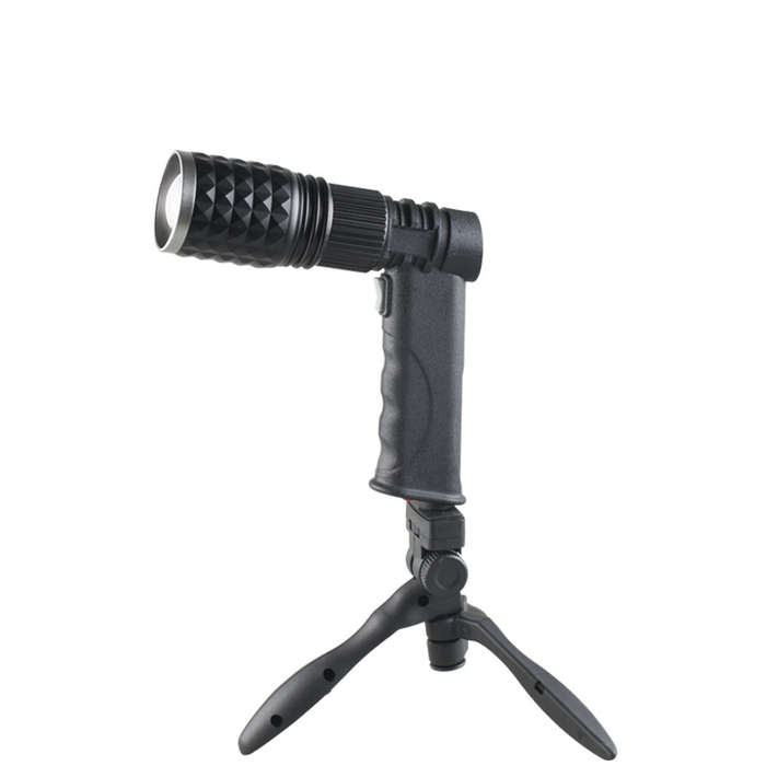 Hand-held LED USB Rechargeable Aluminum Alloy Searchlight with Triangular Bracket