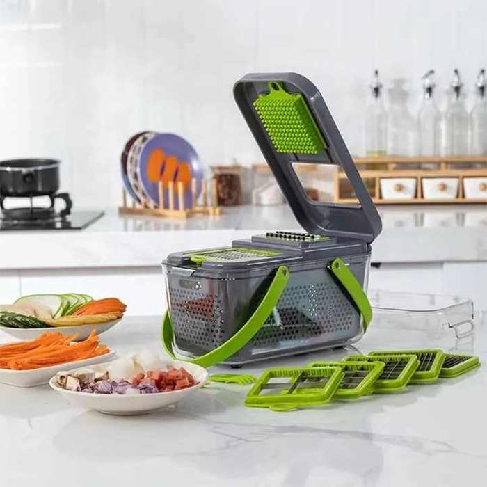 New Muti-funcational Kitchen Gadgets Tool Plastic 18 in 1 Shredder Vegetable Chopper Cheese Grater f