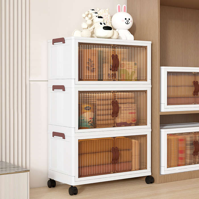 Factory Sale Large Foldable Storage Container Storage Box Collapsible Storage Bins with Wheels and L