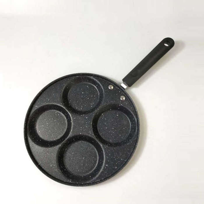 4 Hole Non-stick Frying Pan Carbon Steel Hybrid Egg Omelet Frying Pan