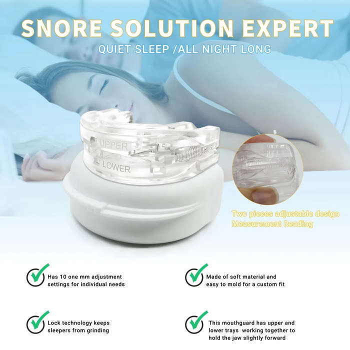 Anti Snoring Mouthpiece Adjustable Mouth Guard Effective Snore Solution for Men and Women Customizab
