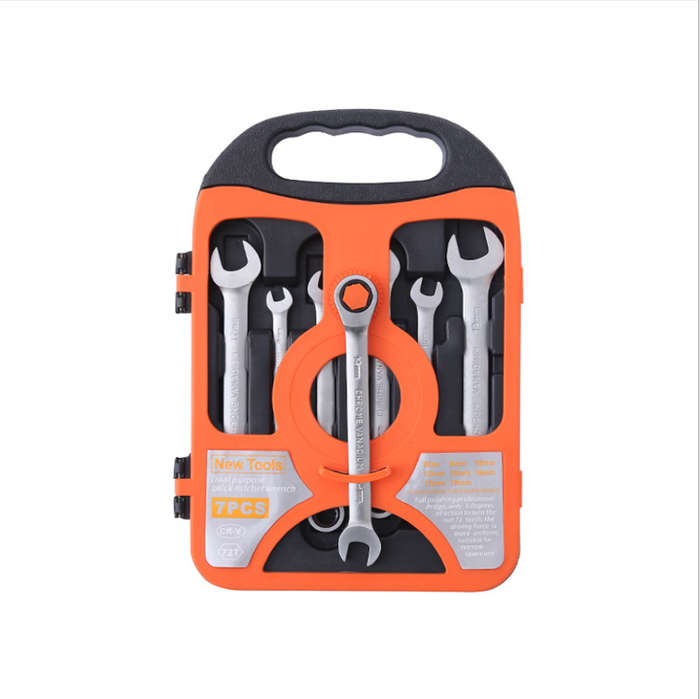 7-Piece Ratchet Wrenches Chrome Vanadium Steel Ratcheting Wrench Set