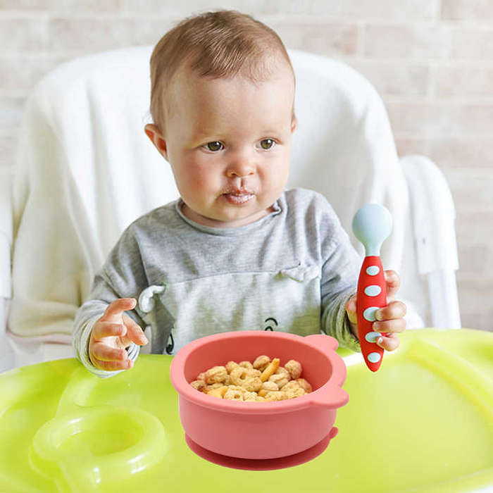 Toddler First Stage Training Learning Feed Baby Led Weaning BPA Free Suction Silicone Baby Feeding