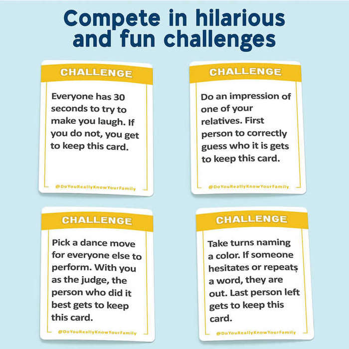Family Game Filled with Conversation Starters and Challenges Do You Really Know Your Family Board Ca
