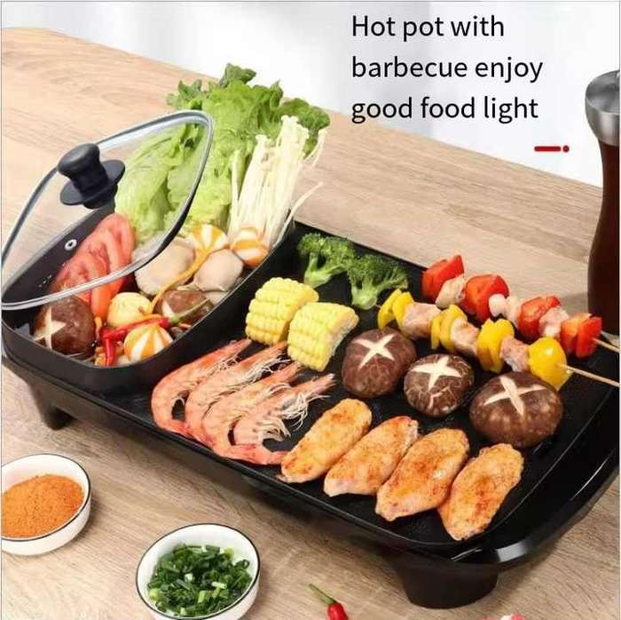 The Most Popular 2 in 1Multifunctional Electric Hot Pot,Electric Baking Tray,Two in One Electric Tub