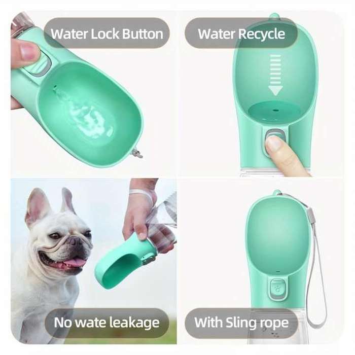 Portable Plastic Pet Dispenser Travel Dog Water Bottle and Puppy Food Bowl for Outdoor Walking Style
